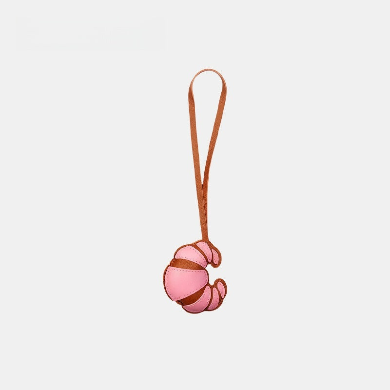 Multicolor Croissant Leather Bag Charm
