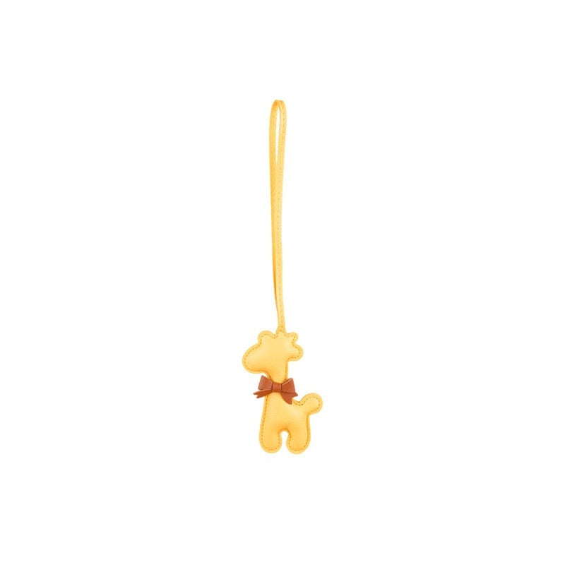 Giraffe Leather Bag Charm