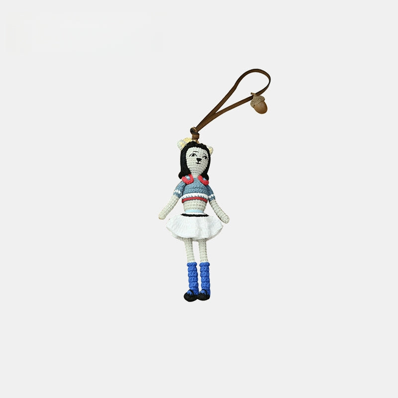 Crochet Flower Dress Doll Knotty Bag Charm