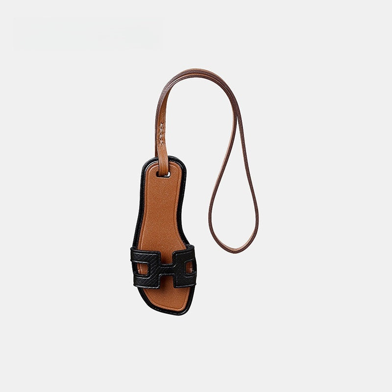 Handmade Slipper Leather Bag Charm