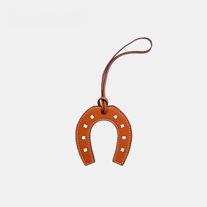 Horseshoe Leather Bag Charm
