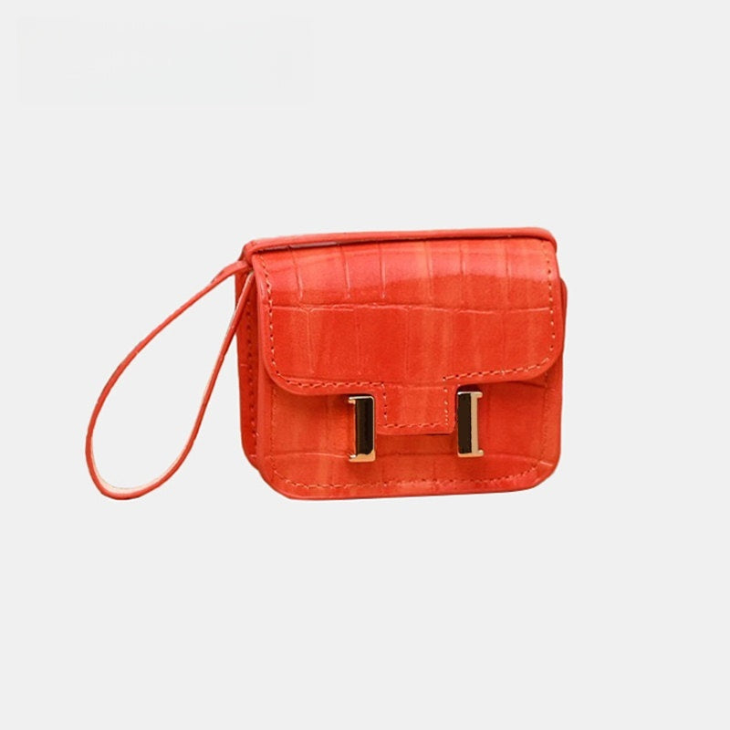 Mini Crocodile Grain Flap Bag Leather Bag Charm