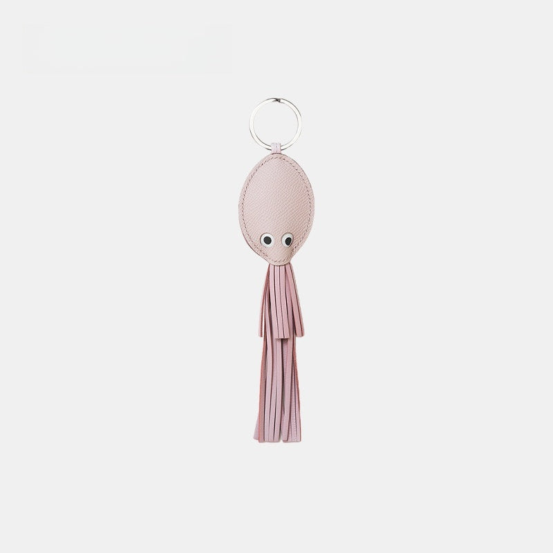 Tassel-designed Squid Leather Bag Charm