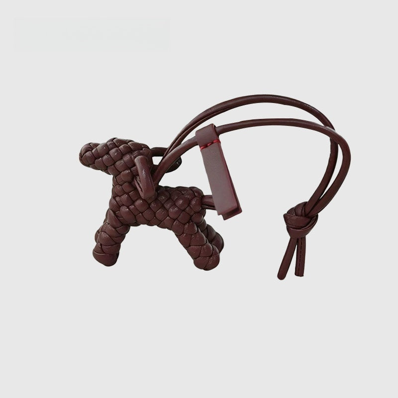 Multicolor Puppy Leather Bag Charm