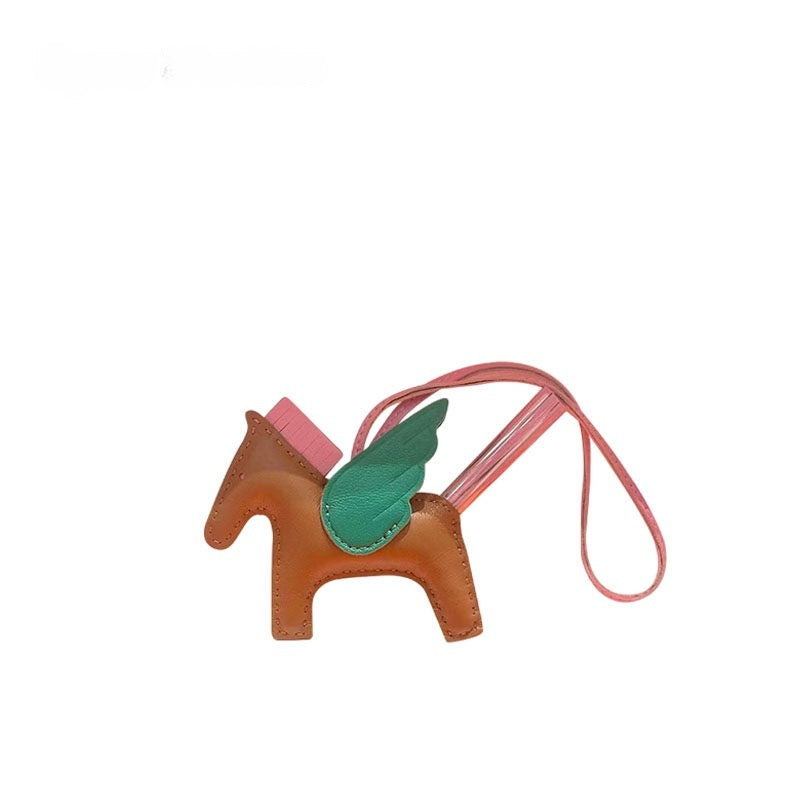 Multicolor Little Flying Horse Leather Bag Charm