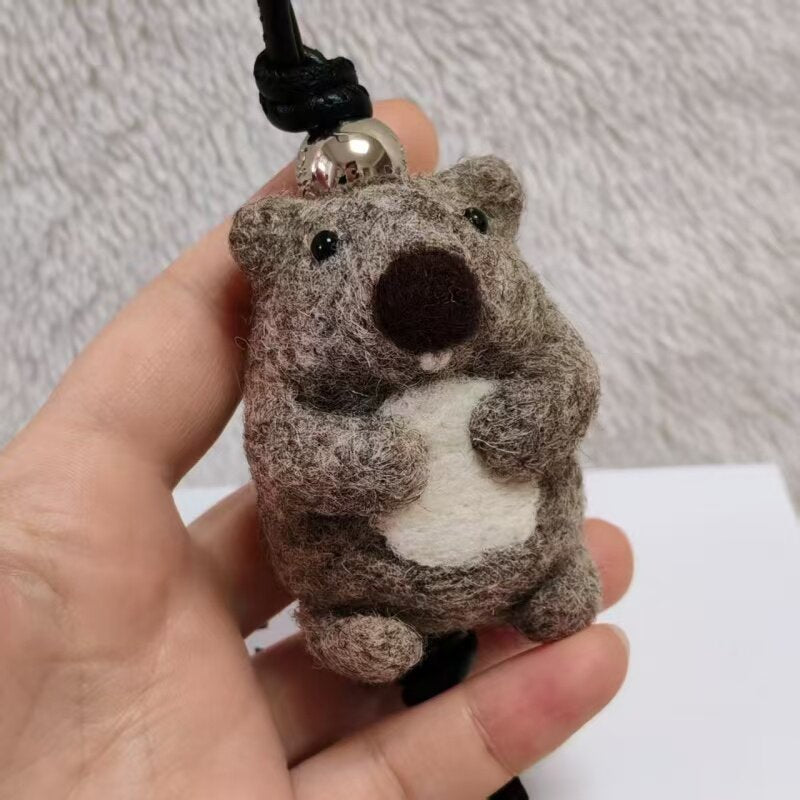 Marmot Wool Felt Fluffy Bag Charm