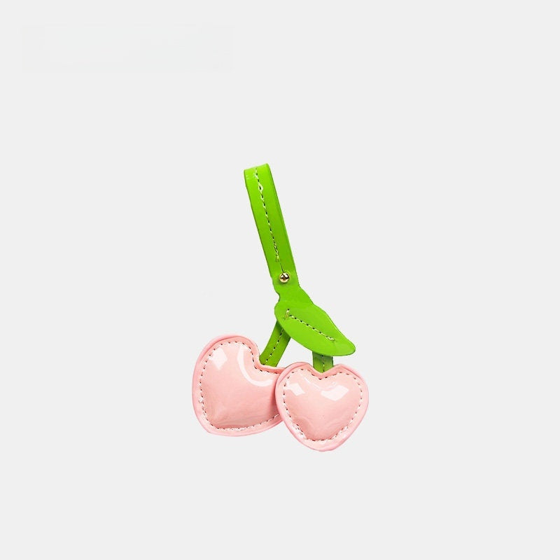 Red & Pink Cherries Leather Bag Charm