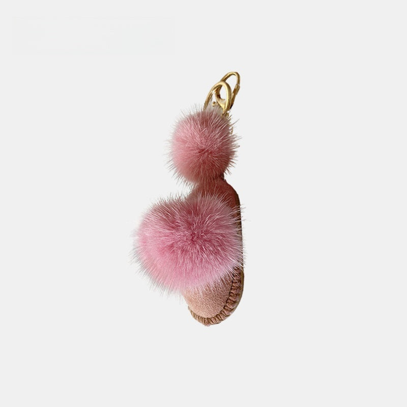 Slippers Fluffy Bag Charm