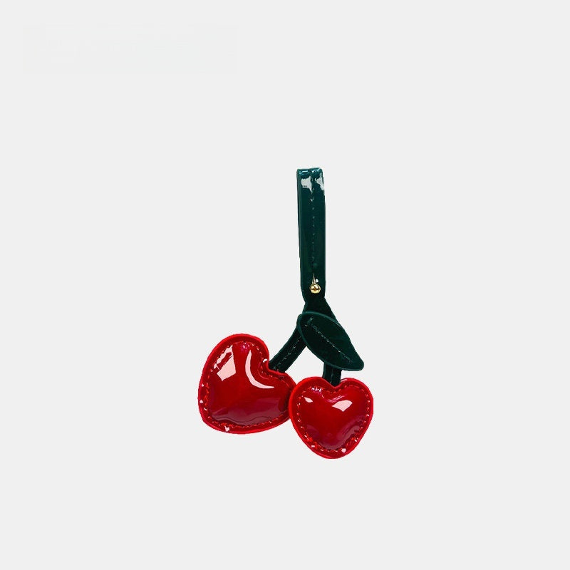 Red & Pink Cherries Leather Bag Charm
