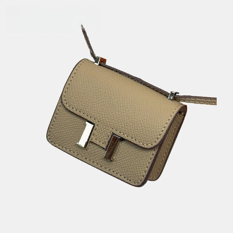 Mini Palm Grain Flap Bag Leather Bag Charm