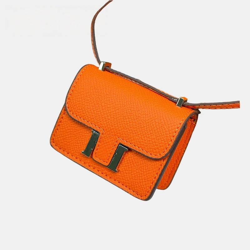 Mini Palm Grain Flap Bag Leather Bag Charm
