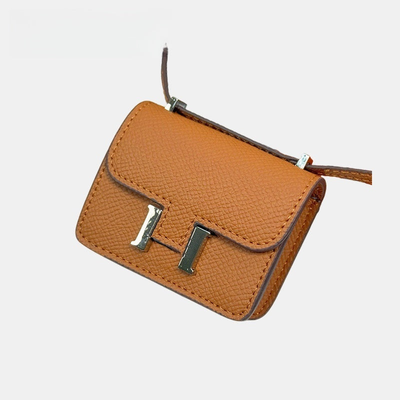 Mini Palm Grain Flap Bag Leather Bag Charm