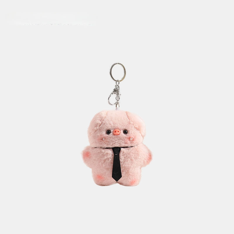 Girly Pink Pig Fluffy Bag Charm