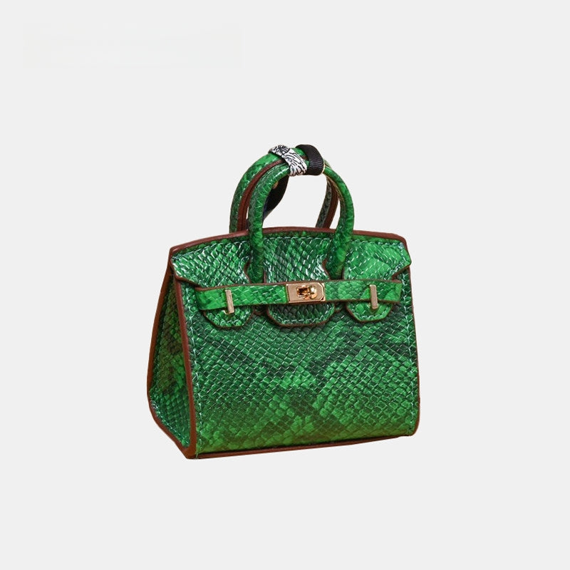 Mini Bag Crocodile Leather Bag Charm