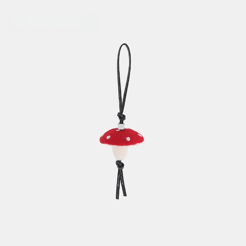 Mushroom Wool Felt Fluffy Bag Charm