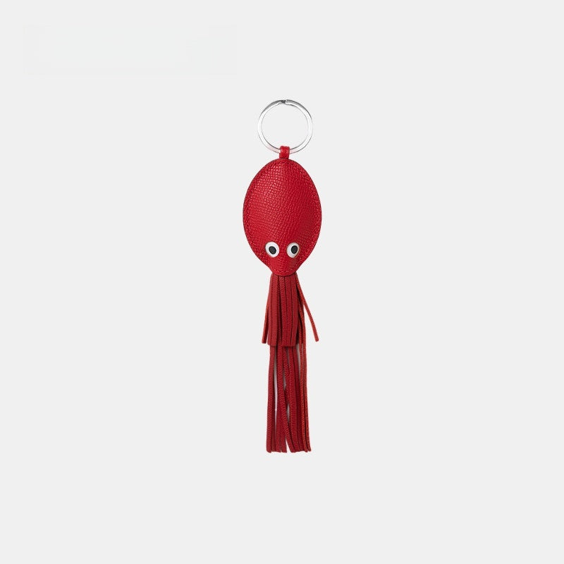 Tassel-designed Squid Leather Bag Charm