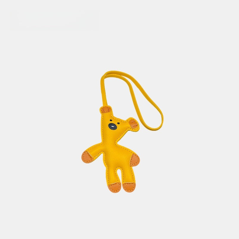 Multicolored Bear Leather Bag Charm