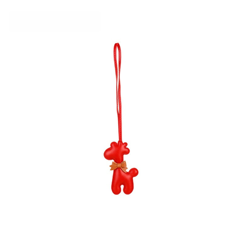 Giraffe Leather Bag Charm