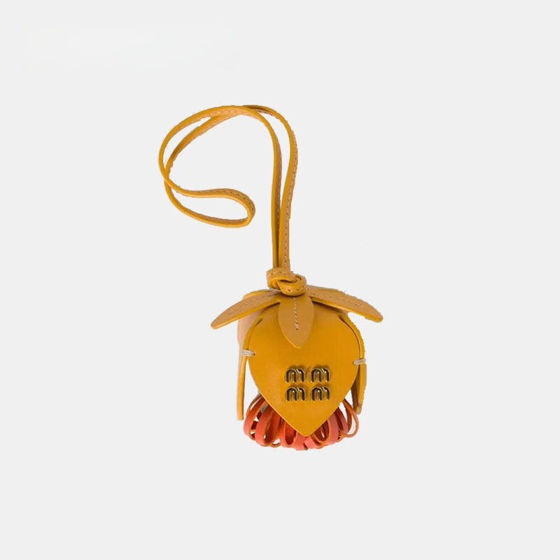 Flower Leather Bag Charm