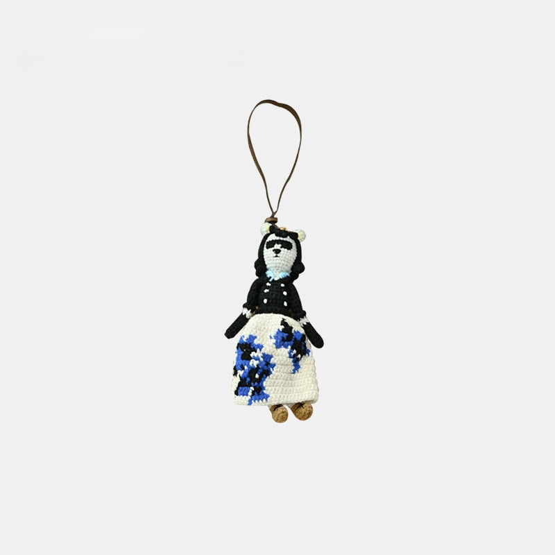 Crochet Flower Dress Doll Knotty Bag Charm