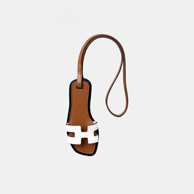 Handmade Slipper Leather Bag Charm