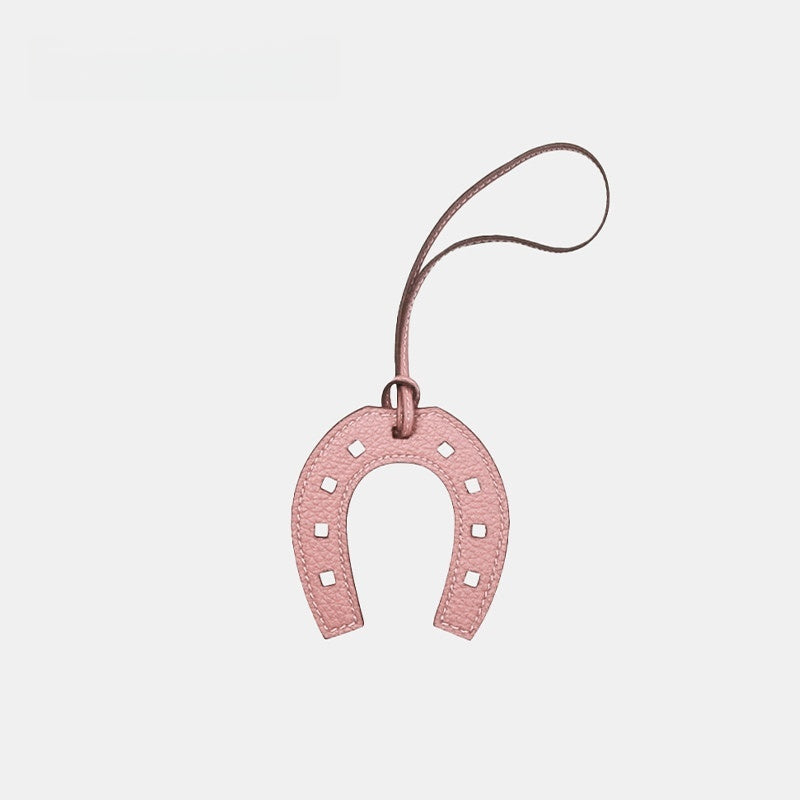 Horseshoe Leather Bag Charm