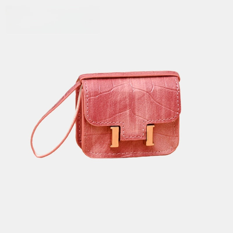 Mini Crocodile Grain Flap Bag Leather Bag Charm