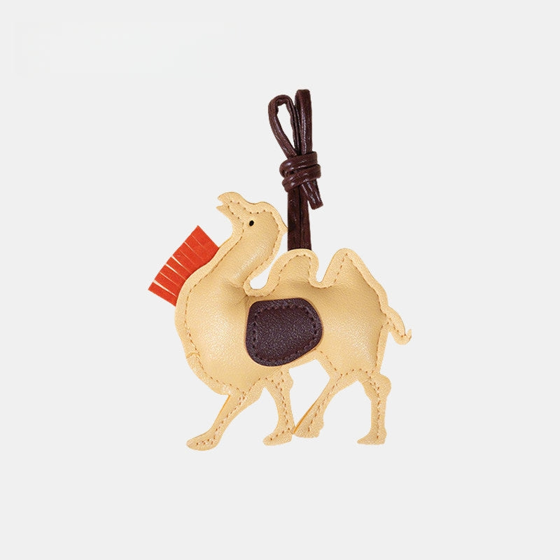 Camel Leather Bag Charm