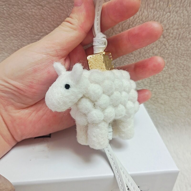 Sheep Wool Felt Fluffy Bag Charm