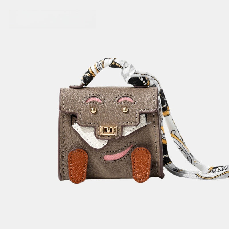 Baby-faced Mini Bag Leather Bag Charm