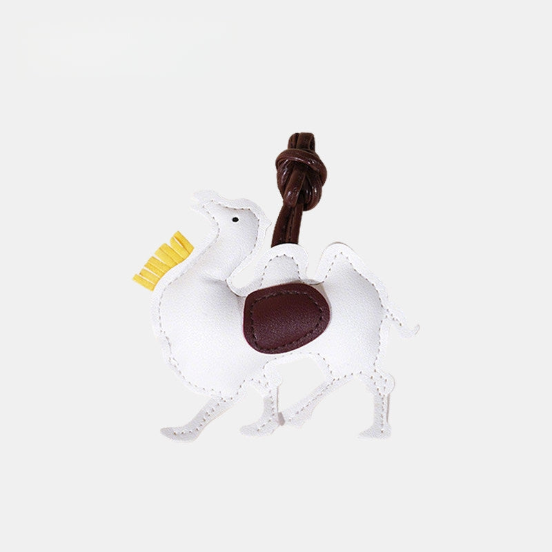Camel Leather Bag Charm