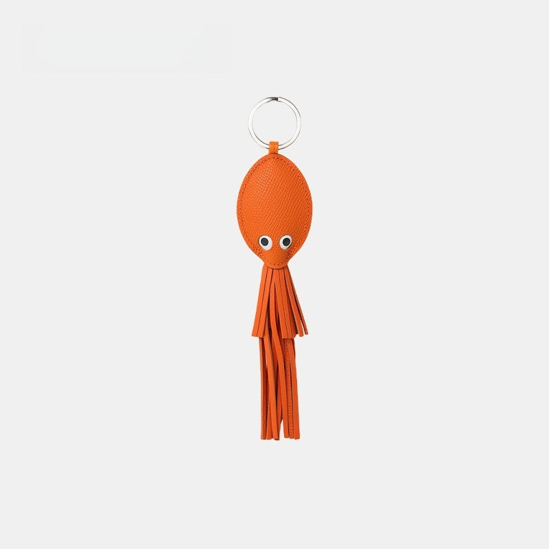 Tassel-designed Squid Leather Bag Charm