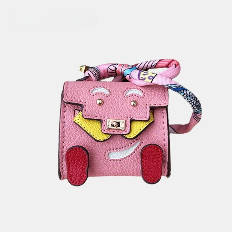 Baby-faced Mini Bag Leather Bag Charm