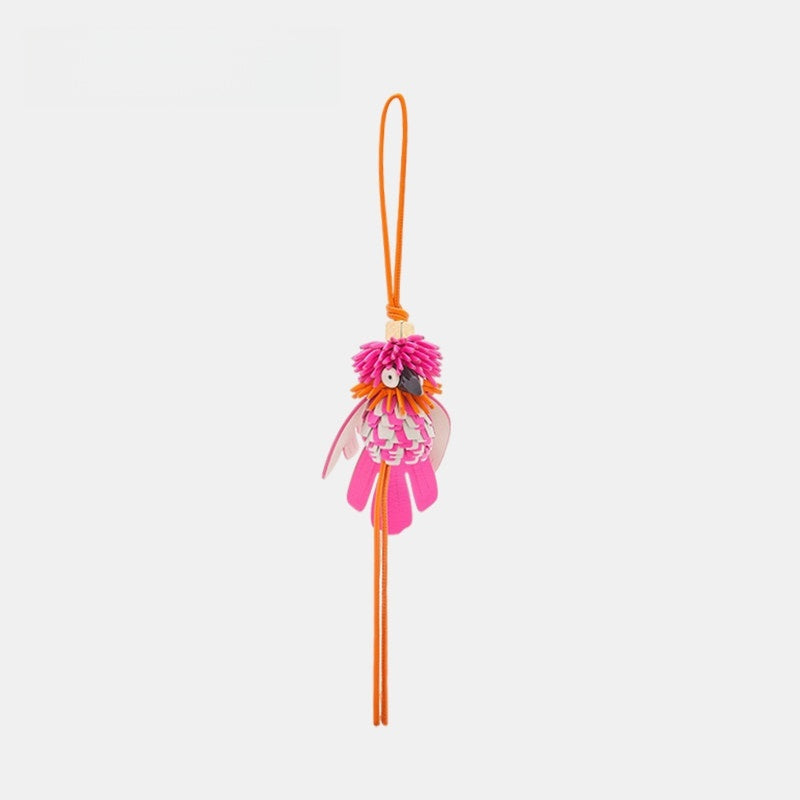Parrot Leather Bag Charm