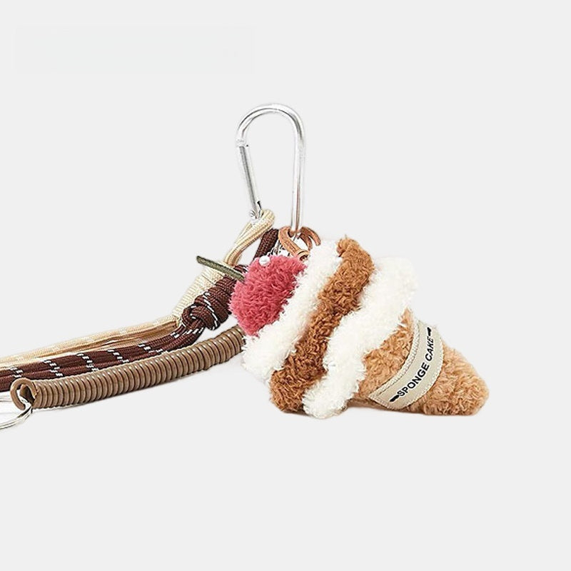 3D Plush Cake Fluffy Bag Charm