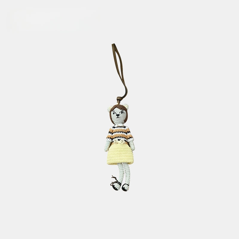 Crochet Flower Dress Doll Knotty Bag Charm