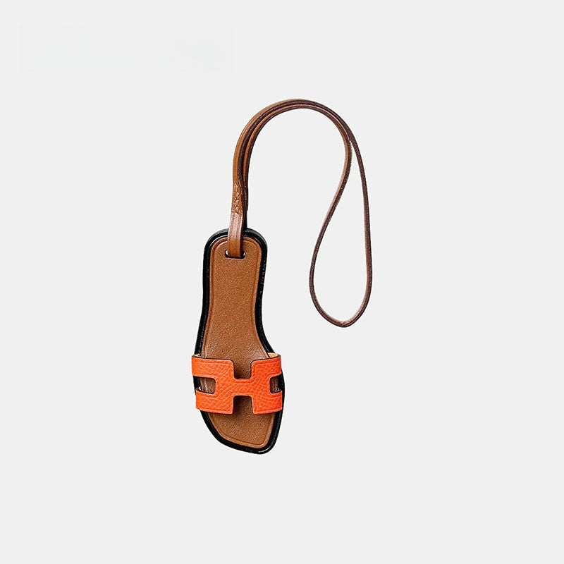 Handmade Slipper Leather Bag Charm