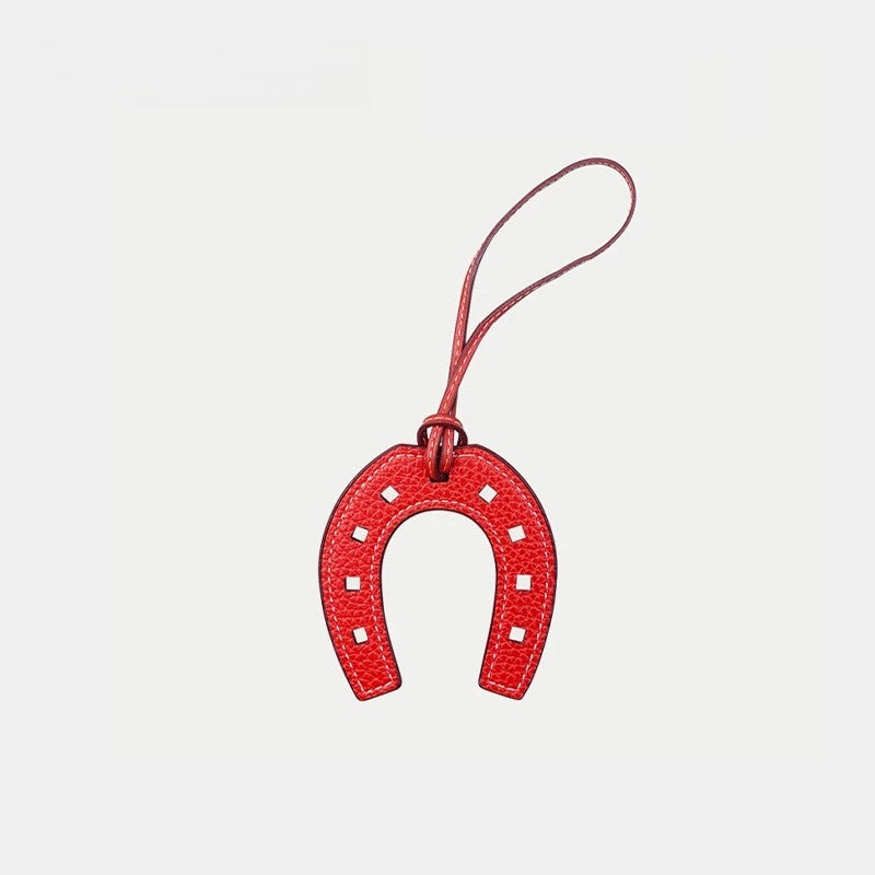 Horseshoe Leather Bag Charm