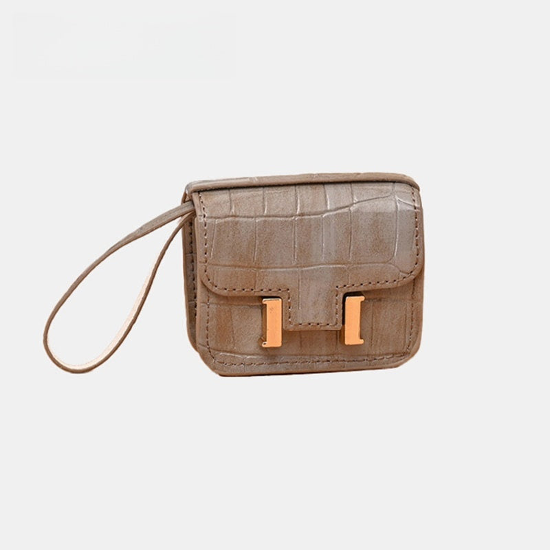 Mini Crocodile Grain Flap Bag Leather Bag Charm