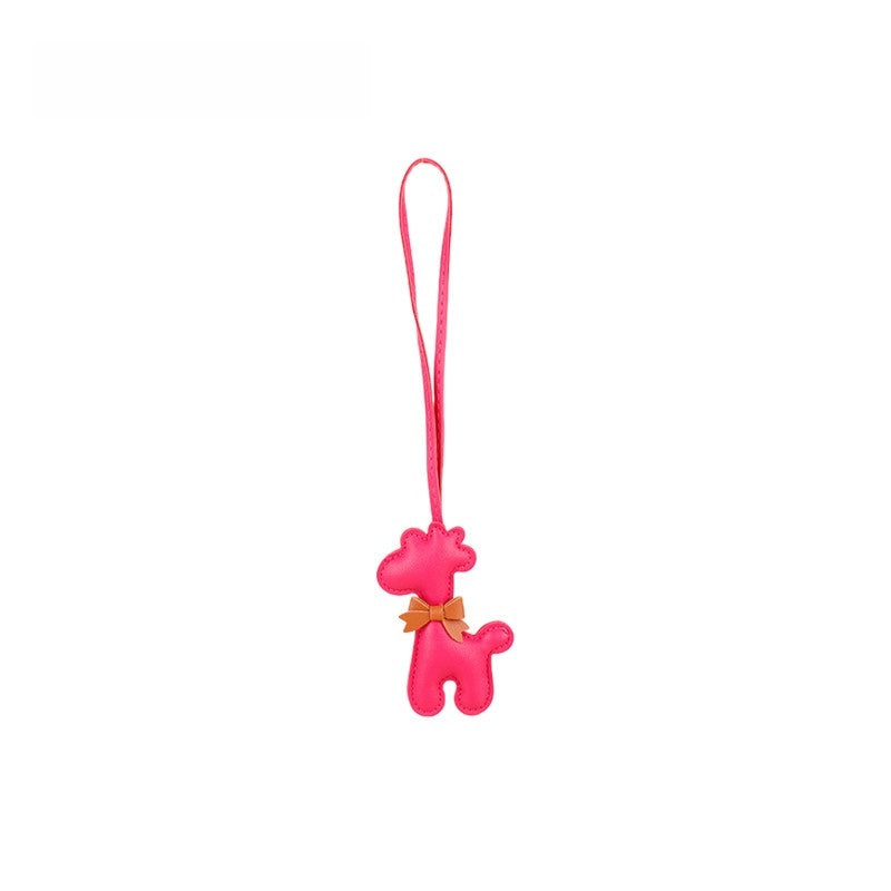 Giraffe Leather Bag Charm