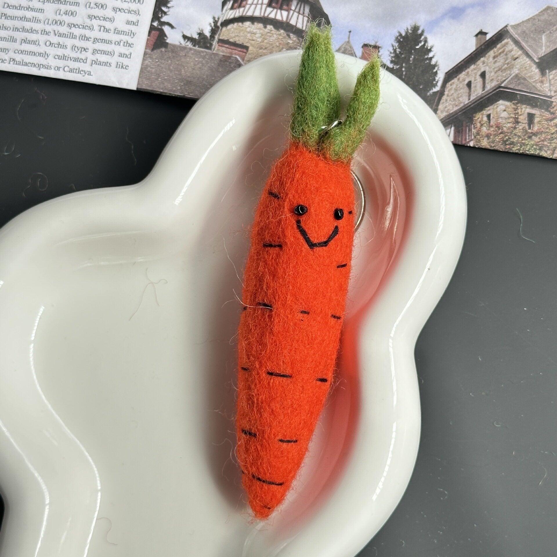 Carrot Wool Felt Fluffy Bag Charm