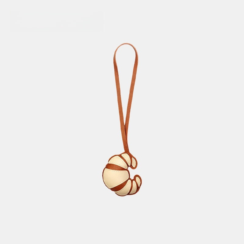 Multicolor Croissant Leather Bag Charm