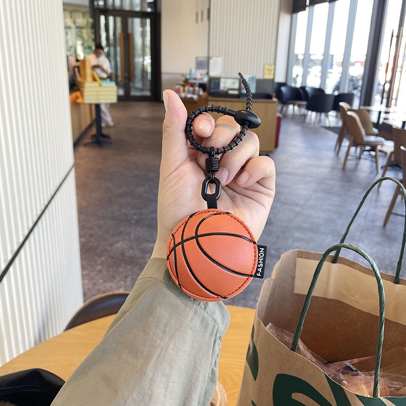 Orange Basketball Leather Bag Charm