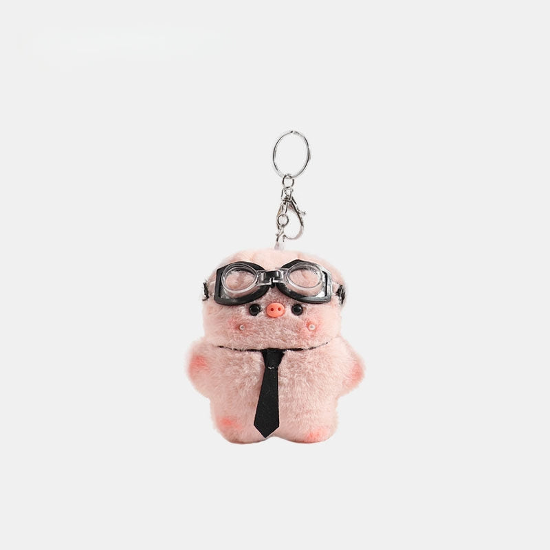 Girly Pink Pig Fluffy Bag Charm