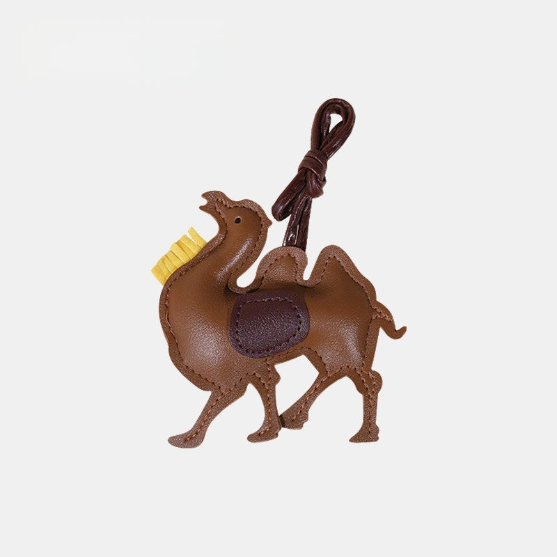 Camel Leather Bag Charm