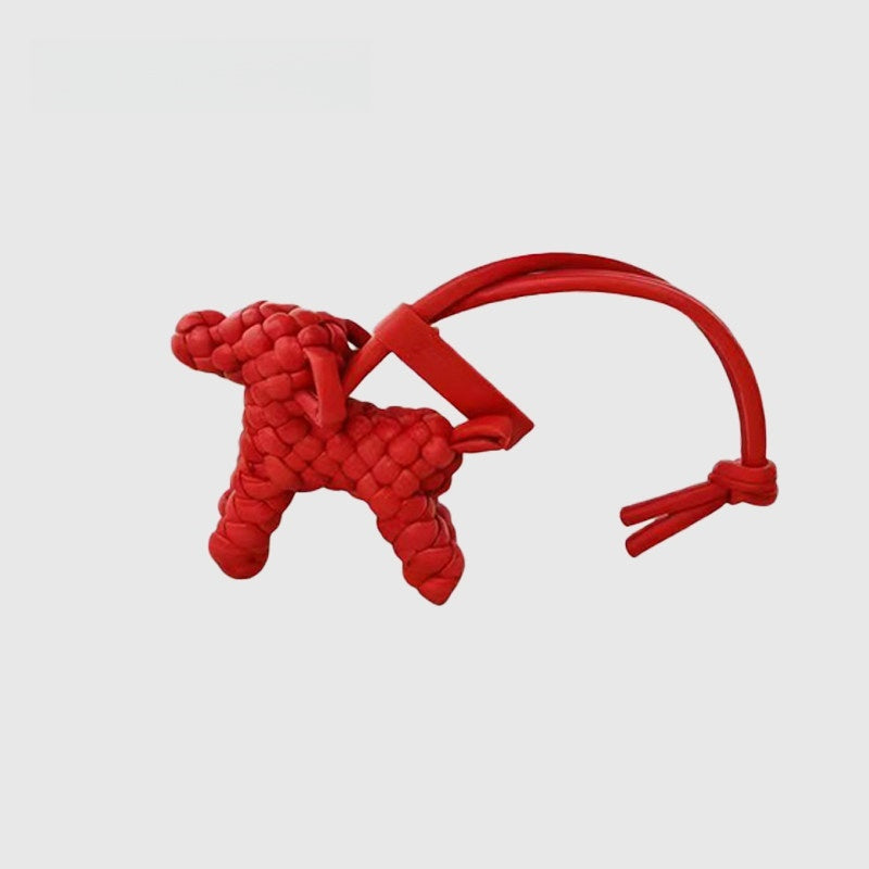 Multicolor Puppy Leather Bag Charm