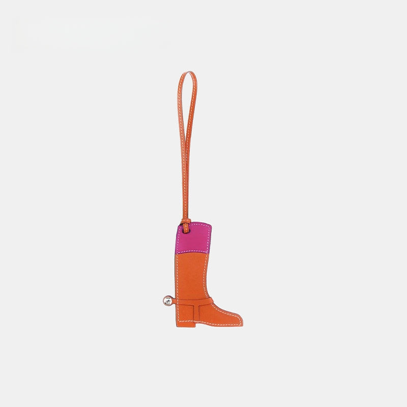 Multicolored Boots Leather Bag Charm