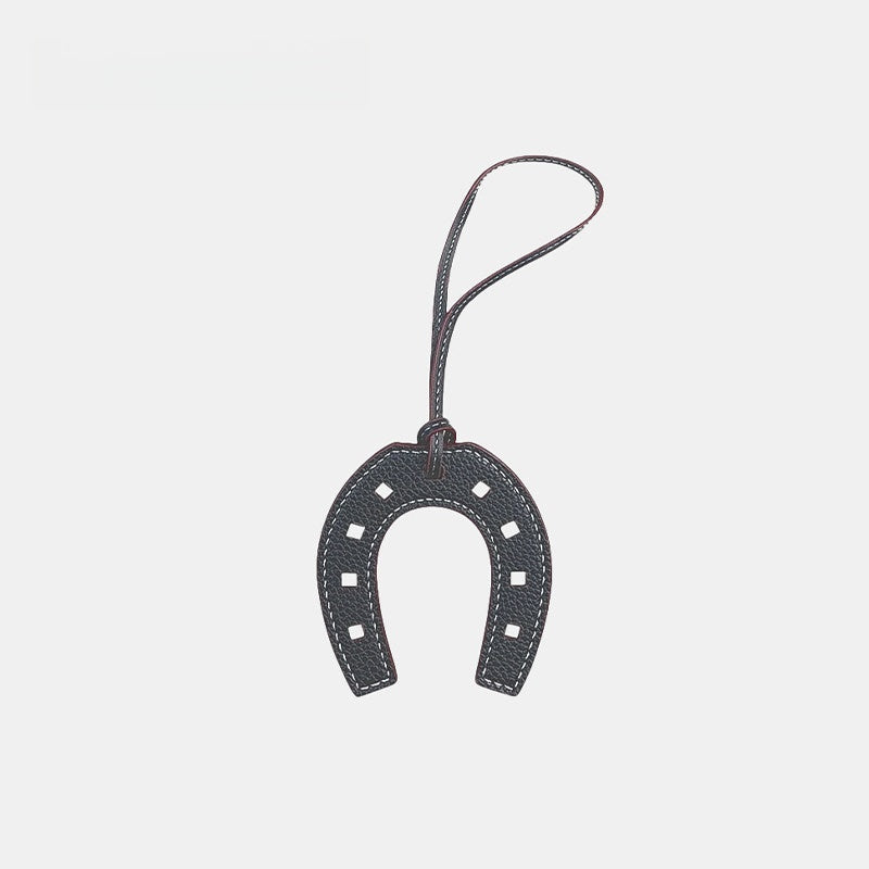 Horseshoe Leather Bag Charm