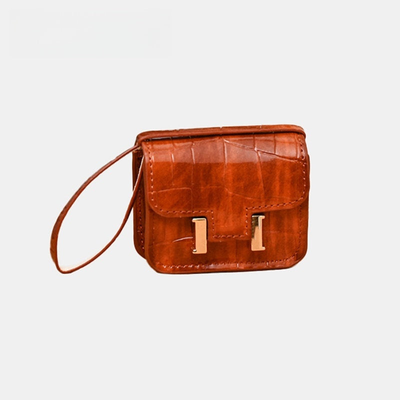 Mini Crocodile Grain Flap Bag Leather Bag Charm