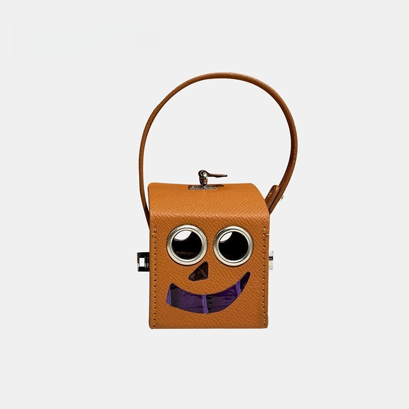 Mini Square-shaped Robot Leather Bag Charm